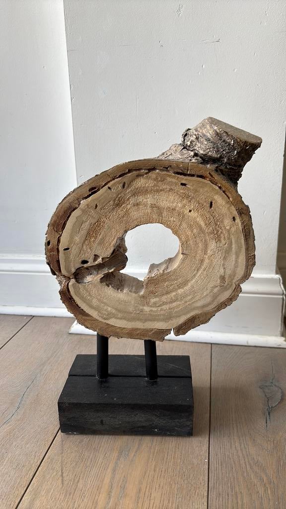 Kunst/decoratie hout 37cm - 24cm, Ophalen, Zo goed als nieuw