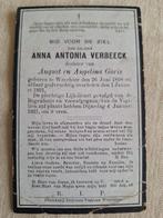 Bidprentje Anna Antonia Verbeeck Werchter 1898 - 1921, Verzamelen, Bidprentjes en Rouwkaarten, Ophalen of Verzenden, Bidprentje
