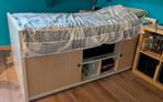 Lit mi-hauteur + sommier + matelas 90x200 + rangements, 90 cm, Lit mi-hauteur mezzanine, Une personne, Enlèvement