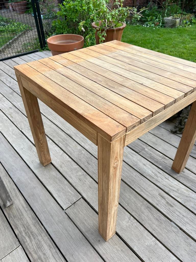 Outdoor Biarritz houten tafel 80x80 – zeer goede staat, Enlèvement, Comme neuf