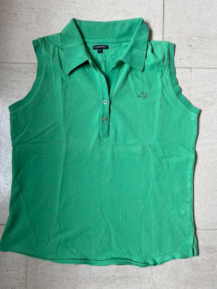Zeer mooie polo la Gaviotta maat 8 = XL, Vêtements | Femmes, Tops, Comme neuf, Taille 46/48 (XL) ou plus grande, Vert, Sans manches