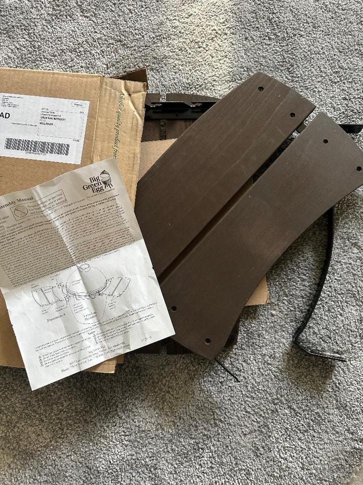 Big Green Egg XL zijplankjes dark brown, Jardin & Terrasse, Accessoires pour le barbecue, Enlèvement