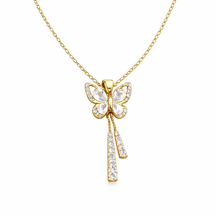Aria du Papillon – Un Mouvement Doux, Bijoux, Sacs & Beauté, Colliers, Neuf, Autres matériaux, Or, Avec pendentif, Avec cristal