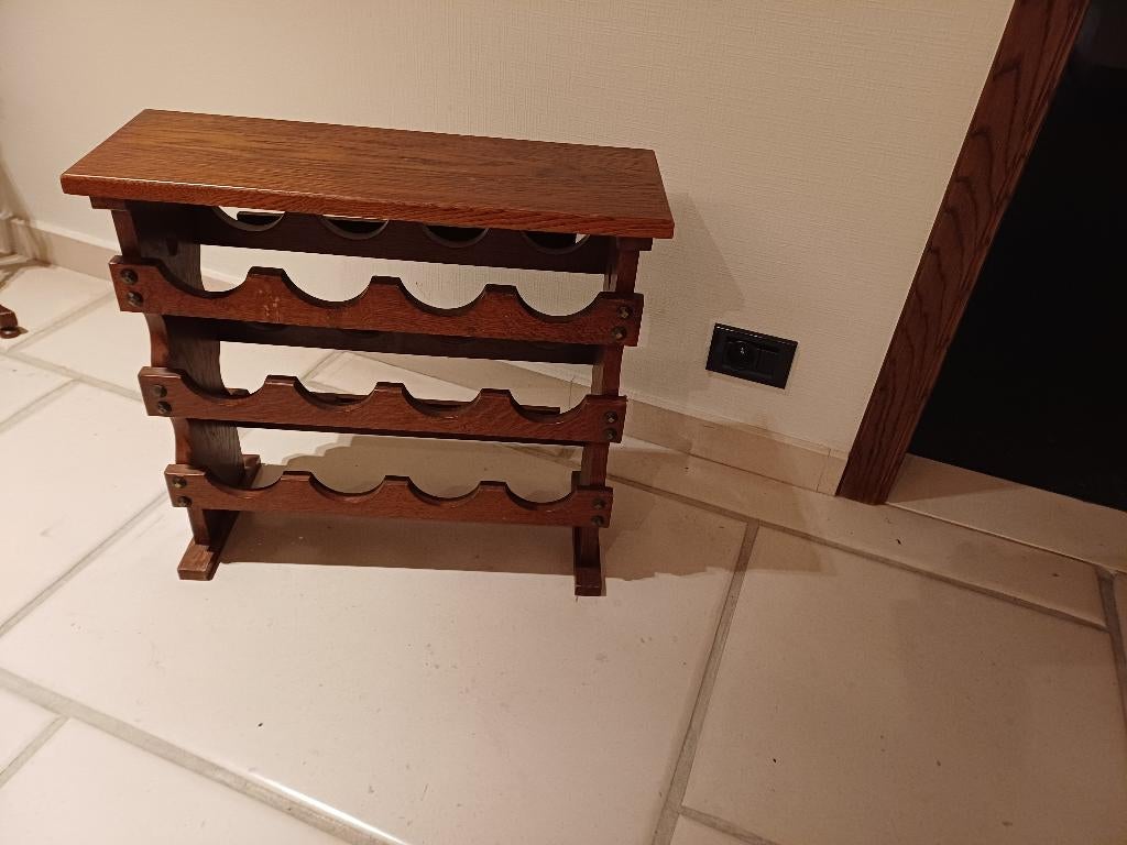 Vintage wijnrek voor 12 flessen, Ophalen, Gebruikt, Hout, 5 tot 15 flessen
