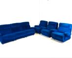Vintage modulaire bank 6 delen koningsblauwe corduroy stof, Ophalen