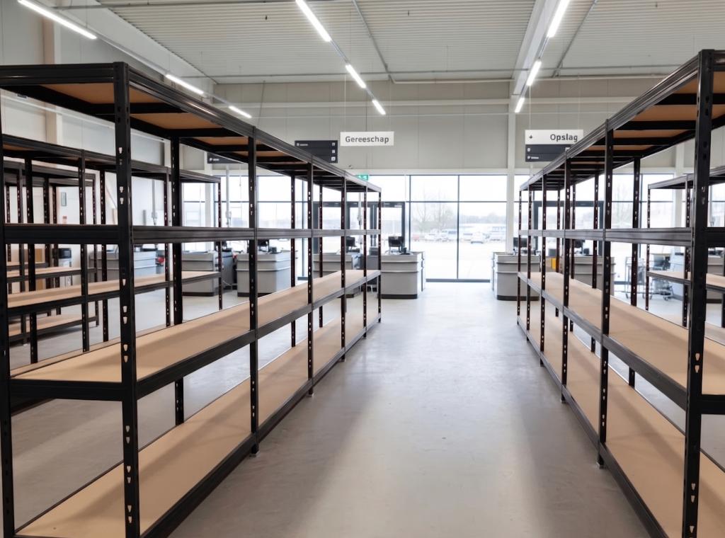 magazijnrekken zwart, Ophalen