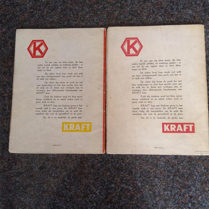 Kraft promouitgaven 1950- 60:  2 sprookjesboekjes., Verzamelen, Merken en Reclamevoorwerpen, Gebruikt, Ophalen of Verzenden