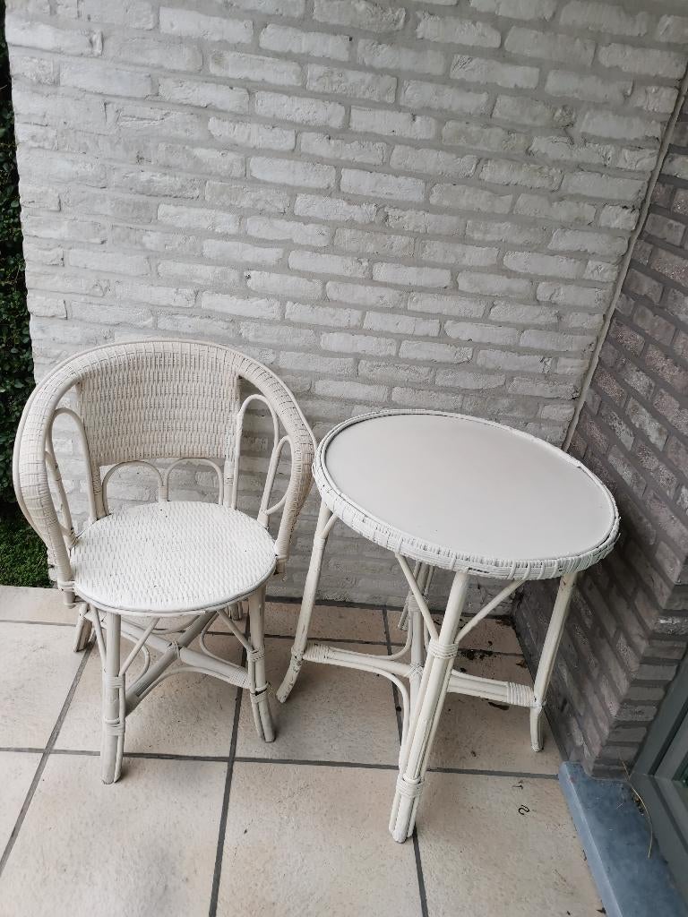 Rotan tafeltje en stoeltje, Antiek en Kunst, Ophalen