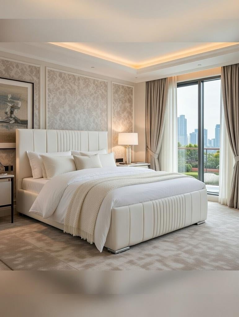 Lit de luxe avec matelas, Neuf, Autres couleurs, Bois, Deux personnes