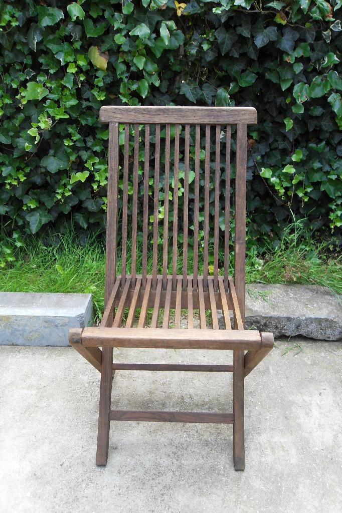 CHAISE de JARDIN en TECK PLIABLE Facile à ranger, facile à, Enlèvement, Utilisé, Bois de teck, Pliant