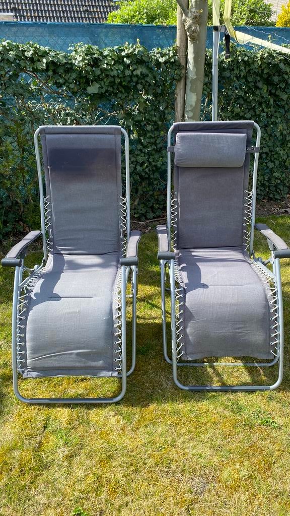 2 ligbedden/stoelen, Tuin en Terras, Ligbedden, Ophalen, Gebruikt