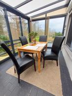 4 chaises de salle à manger en cuir, Maison & Meubles, Chaises, Enlèvement