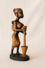 houten figuur van een Afrikaanse vrouw, Ophalen of Verzenden