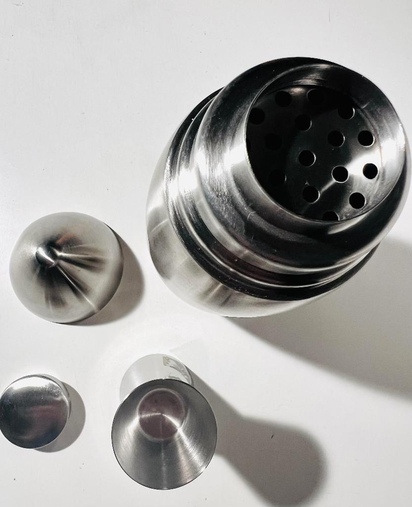 Cocktailset RVS + 2 martini glazen – 5 delig, Ophalen, Zo goed als nieuw, Overige typen