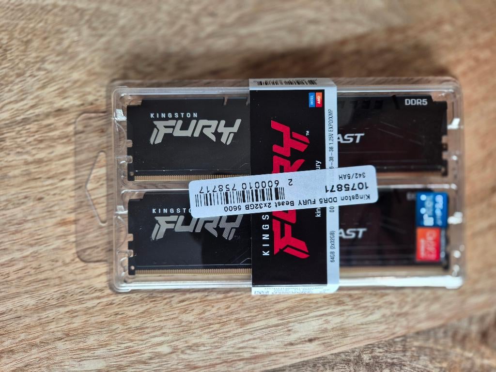 NIEUW - KINGSTON FURY DDR5 2 x 32GB - 5600, Computers en Software, RAM geheugen, Nieuw, Ophalen of Verzenden, Desktop, DDR5