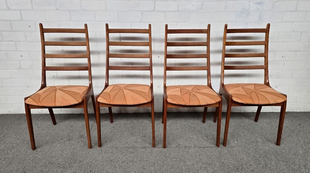 Deense design stoelen, vintage mid century, Huis en Inrichting, Ophalen, Vier