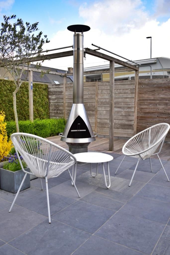 Openhaard/buitenkachel/Barbecue voor buiten in RVS., Ophalen