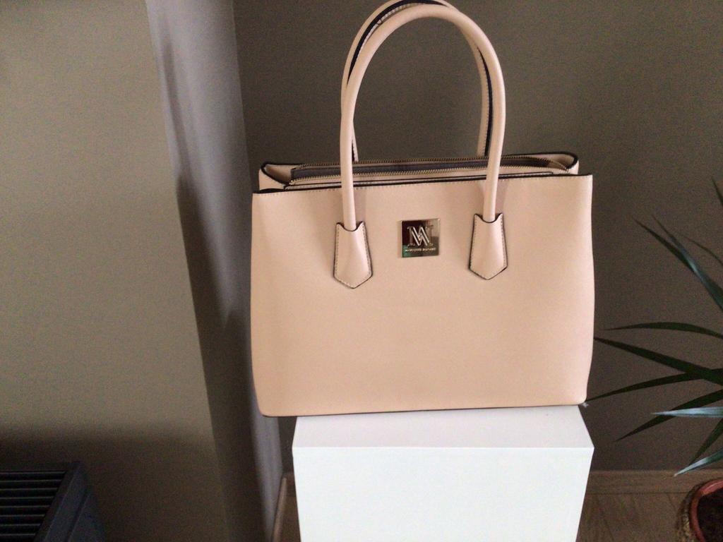 Handtas Mondieux Madame, Handtassen en Accessoires, Tassen | Damestassen, Ophalen, Zo goed als nieuw, Beige, Handtas