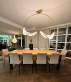 Massieve eiken tafel met 9 elegante design stoelen, Ophalen, Zo goed als nieuw