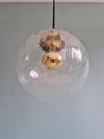 Vintage hanglamp in transparant gebarsten glas, jaren 70, Antiek en Kunst, Ophalen of Verzenden