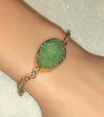 armband met groene druzy kristal, Vert, Avec pierre précieuse, Autres matériaux, Envoi