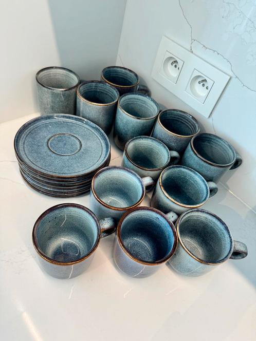 Prachtige set van 18 stuks (6x kop/mok/onderzetter), Huis en Inrichting, Keuken | Servies, Nieuw, Kop(pen) en/of Schotel(s), Overige stijlen