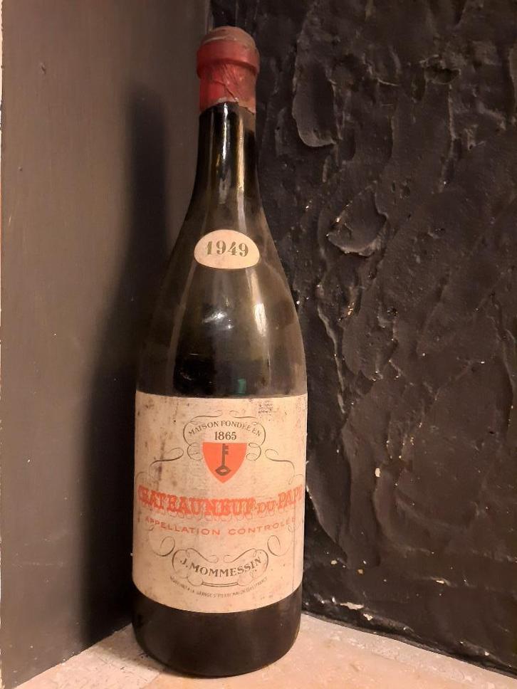 Chateauneuf du pape 1949 J. Mommessin, Verzamelen, Wijnen, Gebruikt, Rode wijn, Frankrijk, Ophalen of Verzenden
