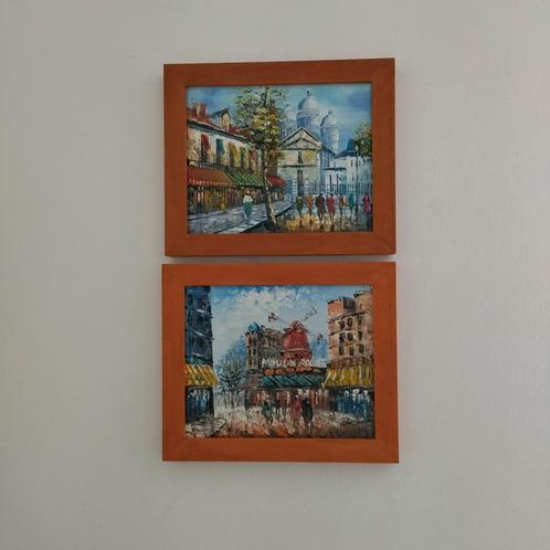 2 schilderijen gesigneerd Burnett, Antiek en Kunst, Kunst | Schilderijen | Modern, Ophalen of Verzenden