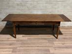 Antieke Franse boerentafel met 1 lade - 250 x 99 cm, Ophalen of Verzenden