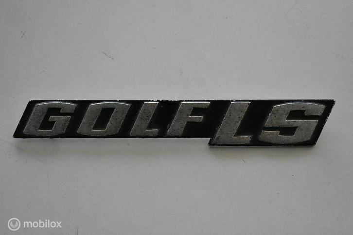 Aluminium "Golf LS" embleem Swallowtail 1974 1975 1976, Auto-onderdelen, Klein materiaal, Volkswagen, Gebruikt, Ophalen of Verzenden
