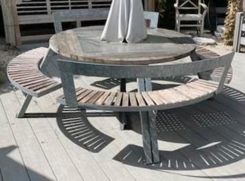 Table de terrasse ronde, Maison & Meubles, Tables | Tables à manger, Teck, 200 cm ou plus, Rond, Enlèvement