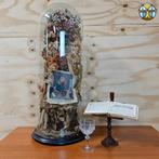 Zeer grote Antieke stolp met bloemen Katholieke Maria (H73cm, Ophalen of Verzenden, Zo goed als nieuw