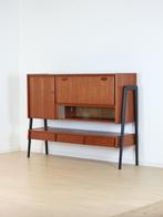 vintage teak highboard dressoir, Huis en Inrichting, Kasten | Buffetkasten, Gebruikt, 150 tot 200 cm, Vintage, 25 tot 50 cm