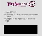 2 tickets Plopsaland de Panne, Tickets en Kaartjes, Recreatie | Pretparken en Attractieparken, Twee personen, Ticket of Toegangskaart