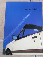 Brochure Opel Ascona  CABRIO 1986, Enlèvement, Opel