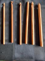 6 houten haakpennen, Hobby en Vrije tijd, Breien en Haken, Nieuw, Haken, Ophalen