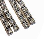 Art Deco Sterling zilver 935 met CZ zirconia clipoorbellen., Ophalen of Verzenden, Zilver, Met edelsteen