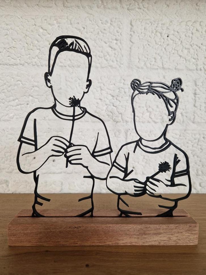 Gepersonaliseerde lijnsilhouette van een foto, tekening etc., Antiek en Kunst, Kunst | Tekeningen en Fotografie, Ophalen of Verzenden