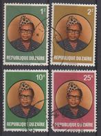 ZAÏRE- Mobutu- 4 zegels, Postzegels en Munten, Ophalen of Verzenden, Overige landen, Gestempeld
