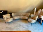 Vintage zetel met 2 fauteuils, Antiek en Kunst, Ophalen