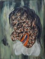 Renée Keuller (1899-1981): Ode aan Ensor (O/D, 55 x 65 cm), Antiek en Kunst, Ophalen of Verzenden