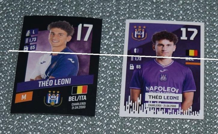RSC Anderlecht / Theo Leoni  / 2 stickers, Verzamelen, Sportartikelen en Voetbal, Nieuw, Poster, Plaatje of Sticker, Verzenden