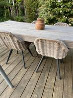 Set 4 tuinstoelen / fauteuils, Tuin en Terras, Zo goed als nieuw, Rotan, Ophalen