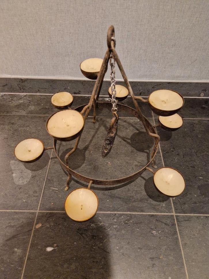 Middeleeuwse hang kandelaar, Maison & Meubles, Accessoires pour la Maison | Bougeoirs & Bougies, Utilisé, Chandelier, Enlèvement ou Envoi