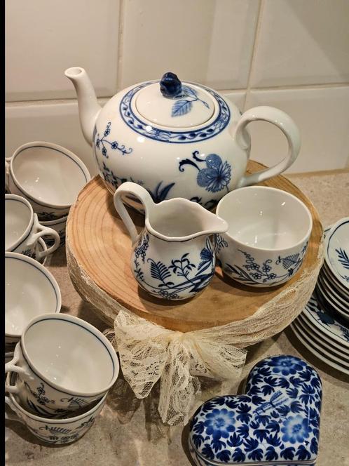 Blauwe Donau theesetje, Antiek en Kunst, Antiek | Servies compleet, Ophalen of Verzenden