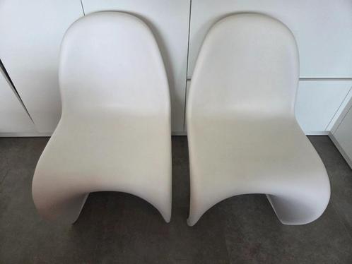 Design stoelen Panton, Huis en Inrichting, Stoelen, Zo goed als nieuw, Vier, Kunststof, Wit, Ophalen