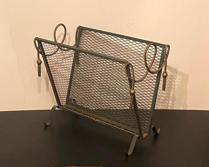 Tijdschriftenhouder * Hollywood Regency * Vintage 50s, Huis en Inrichting, Woonaccessoires | Krantenbakken en Lectuurbakken, Gebruikt