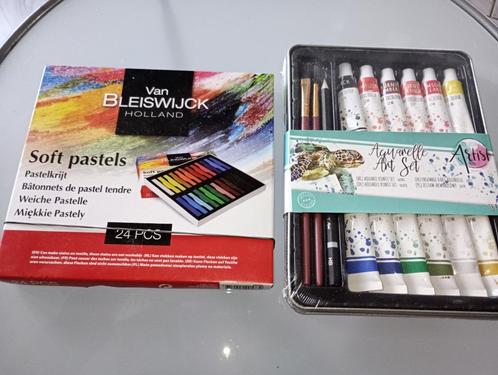 2 nieuwe dozen : 1 aquarel + 1 pastelkrijt 3€/doos, Hobby & Loisirs créatifs, Peinture, Neuf, Enlèvement ou Envoi