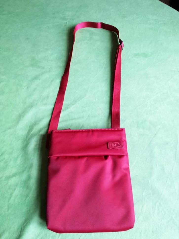 RODE  HANDTAS LIPAULT PARIS MET AANPASBARE SCHOUDERRIEM, Handtassen en Accessoires, Tassen | Damestassen, Zo goed als nieuw, Handtas