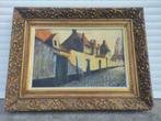 huile sur panneau ruelle a bruges signe Walter Jonckheere, Antiek en Kunst, Ophalen of Verzenden